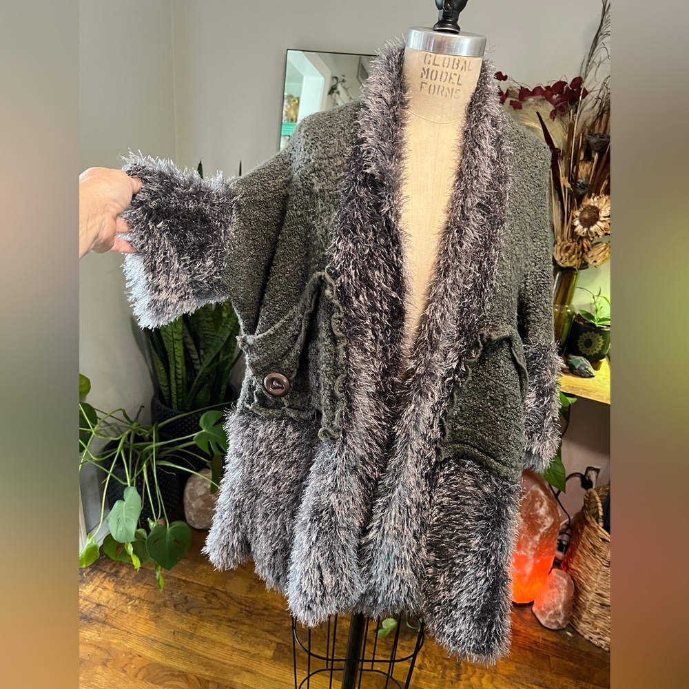 My Pretty Angel Y2K Oversized Sweater Chic Cardigan Linen Wool Jacket Fall